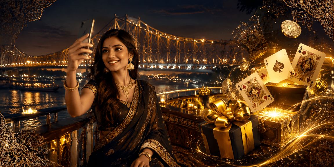 Night market in Kolkata near Howrah bridge with Andar Bahar players